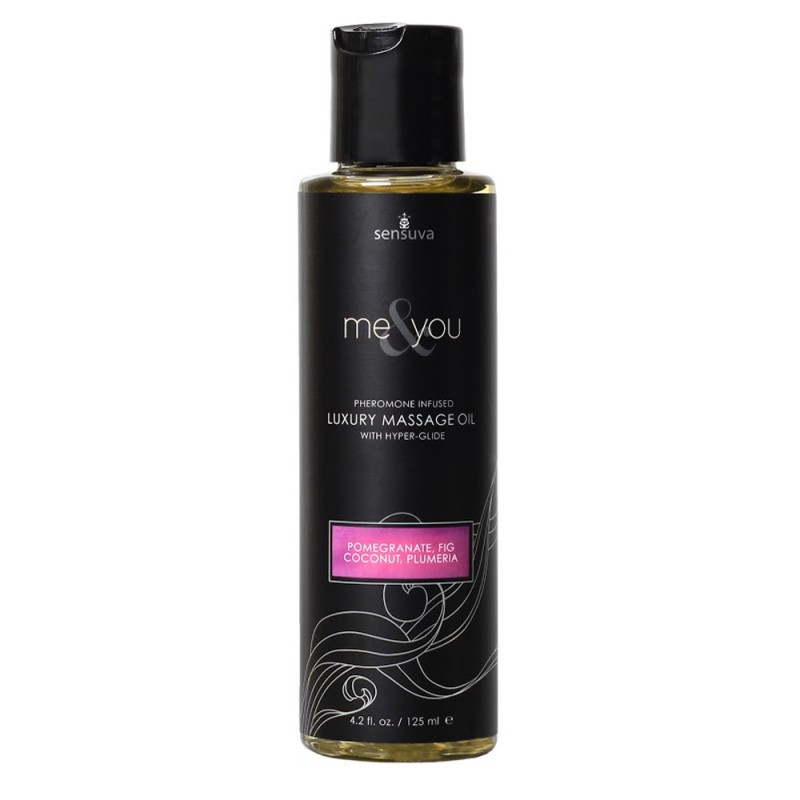 Sensuva Me & You Pheromone Infused Luxury Massage Oil 4.2 oz - Pomegranate, Fig, Coconut, Plumeria